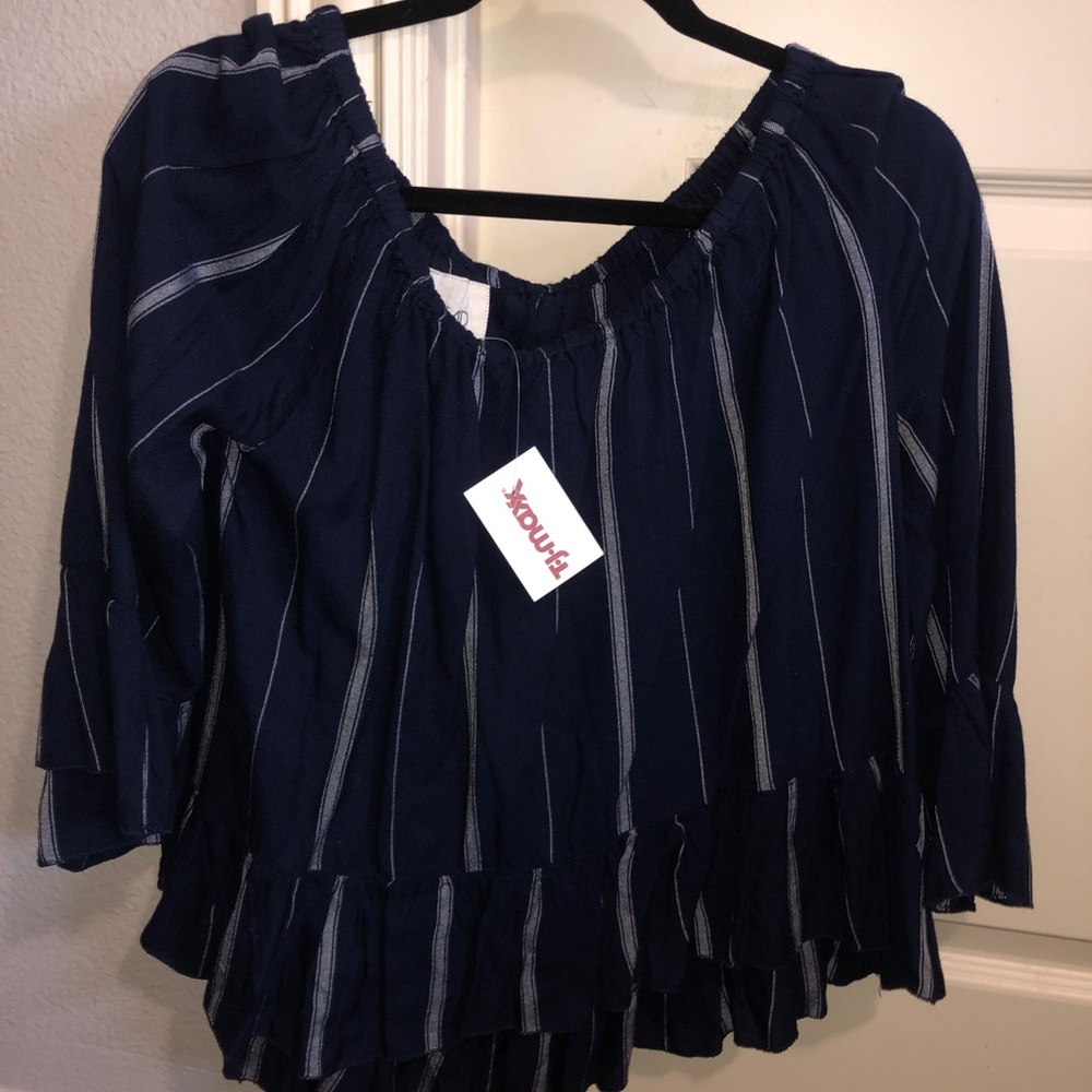 Navy Blue off the shoulder top!
